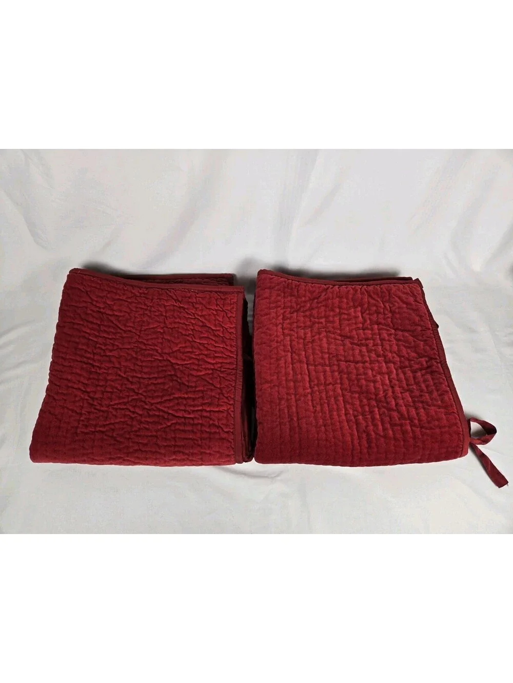 Pottery Barn Red Pickstitch Euro Sham With Ties